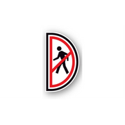 6" x 12" HALF SIGNS -  Half Sign - No Pedestrian (Left) - DSV-SIGN 72 #0609LEFT -UEN