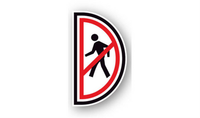 15" x 30" HALF SIGNS - Half Sign - No Pedestrian (Left) - DSV-SIGN 450 #0611LEFT -UEN