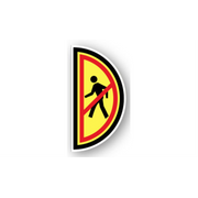 14" x 24" HALF SIGNS -  Half Sign - No Pedestrians (Left) - LS-SIGN 336 #0641LEFT -UEN