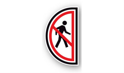 34" x 60" HALF SIGNS - Half Sign - No Pedestrian (Right) - DSV-SIGN 2040 #0612RIGHT -UEN