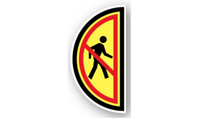 34" x 60" HALF SIGNS - Half Sign - No Pedestrians (Right) - LS-SIGN 2040 #0644RIGHT -UEN