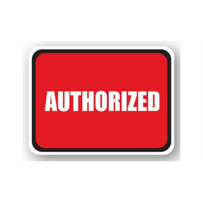 36" x 27" RECTANGLE SIGNS - Rectangle Sign - Authorized - LS-SIGN 972 #2153 -UEN