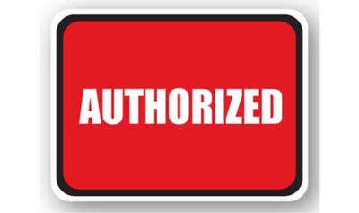 24" x 18" RECTANGLE SIGNS - Rectangle Sign - Authorized - DSV-SIGN 432 #2151 -UEN