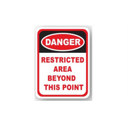 36" x 27" RECTANGLE SIGNS -  Rectangle Sign - Danger Restricted Area Beyond This Point - DSV-SIGN 972 #0434 -UEN