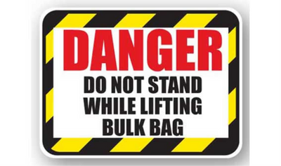 12" x 9" RECTANGLE SIGNS - Rectangle Sign - Danger Do Not Stand While Lifting Bulk Bag - LS-SIGN 108 #2185 -UEN