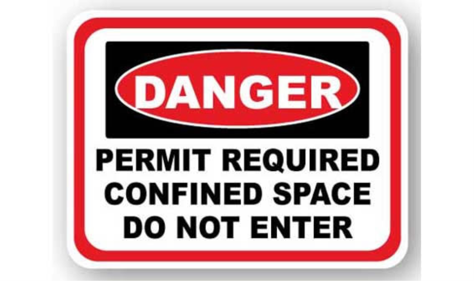 24" x 18" RECTANGLE SIGNS -  Rectangle Sign - Danger Permit Required Confined Space Do Not Enter - LS-SIGN 432 #2262 -UEN