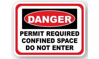 24" x 18" RECTANGLE SIGNS - Rectangle Sign - Danger Permit Required Confined Space Do Not Enter - LS-SIGN 432 #2262 -UEN