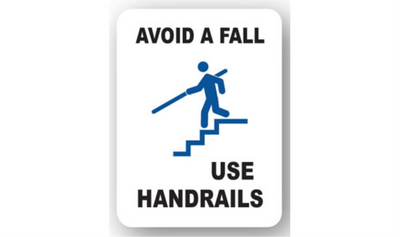 50" x 32" RECTANGLE SIGNS - Rectangle Sign - Avoid A Fall Use Handrails - DSV-SIGN 1600 #2235 -UEN