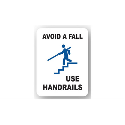36" x 27" RECTANGLE SIGNS -  Rectangle Sign - Avoid A Fall Use Handrails - LS-SIGN 972 #2234 -UEN