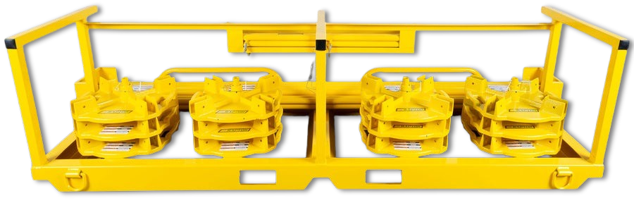 Leading Edge Safety Weighted Base Guardrail Kit 110' w storage crate and hoisting system - WBC-000-18-ASM