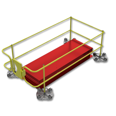 Leading Edge Safety Ballasted Roof Hatch Guardrail For A 48" X 96" Hatch - WBRH-48X96-17-ASM
