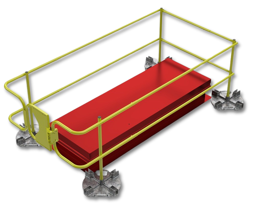 Leading Edge Safety Ballasted Roof Hatch Guardrail For A 48" X 96" Hatch - WBRH-48X96-17-ASM