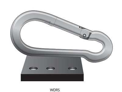Warning Whip Steel Fold-Down Retainer Bracket - Black Powder Coated - (3).25" Universal Mounting Holes - WDRS