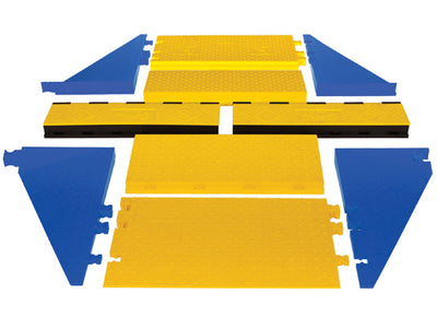 Cable Protector - Yellow Jacket - 3-Ch - 2.25" - Ams - ADA - Kit 1 - Dog Bone - Yellow/Black - 65 - 200 Lb Load - WSA-225-KIT1-HS