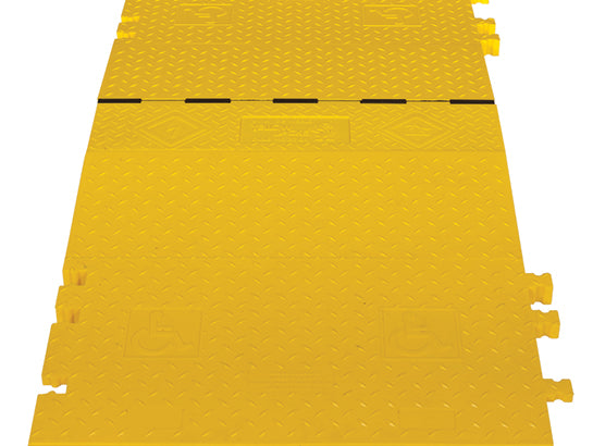 Cable Protector - Yellow Jacket - 3-Ch - 2.25" - Ams - ADA - Kit 2 - Dog Bone - Yellow/Black - 65 - 200 Lb Load - WSA-225-KIT2-HS