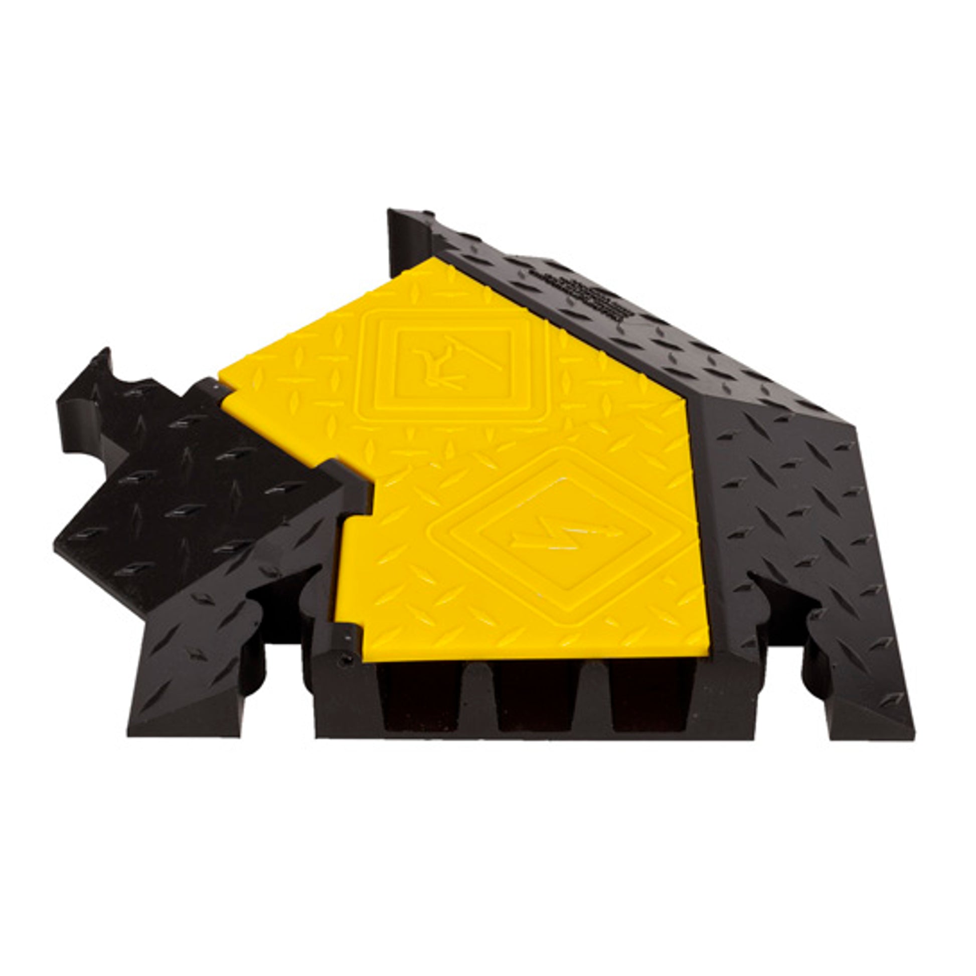 Cable Protector - Yellow Jacket - 3-Ch - 2.25" - Left Turn - Dog Bone - Yellow/Black - 56 - 840 Lb Load - YJ3TL-225-Y/B