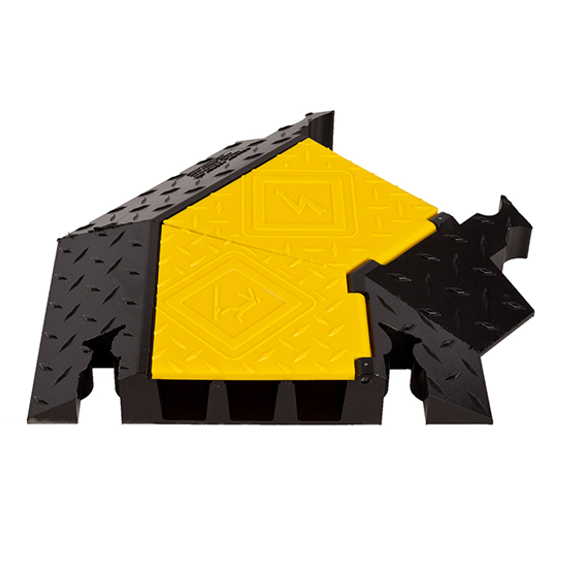 Cable Protector - Yellow Jacket - 3-Ch - 2.25" - Right Turn - Dog Bone - Yellow/Black - 56 - 840 Lb Load - YJ3TR-225-Y/B