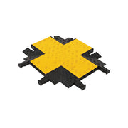 Cable Protector - Yellow Jacket - 5-Ch - 1.25" - Cross - Dog Bone - Yellow/Black - 65 - 200 Lb Load - YJ5X-125-Y/B