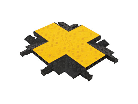 Cable Protector - Yellow Jacket - 5-Ch - 1.25" - Cross - Dog Bone - Yellow/Black - 65 - 200 Lb Load - YJ5X-125-Y/B