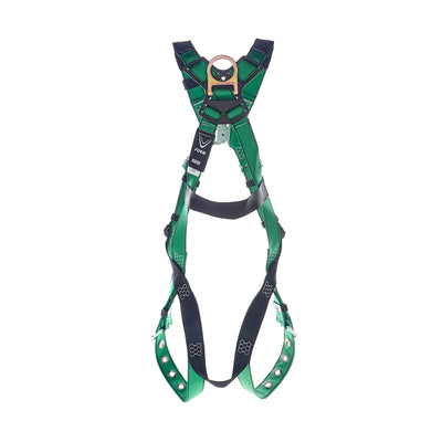 MSA V-FORM Harness w/Back & Front D-Rings - Tongue Buckle Leg Straps Quick Connect Chest Buckle - Extra Small - 10206065