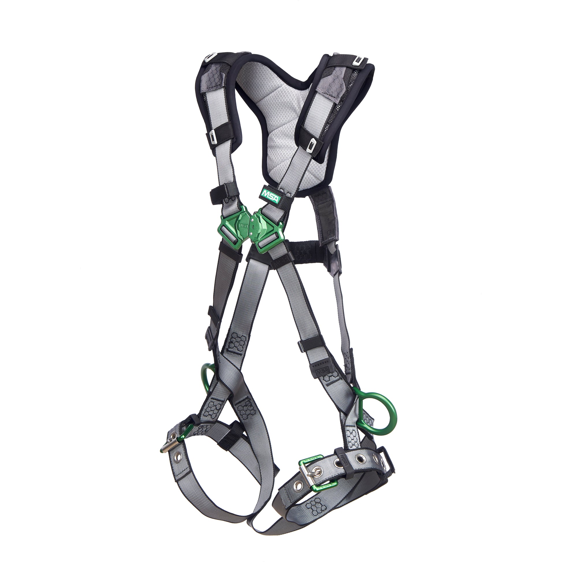 MSA V-FIT Harness w/Back & Side D-Rings - Tongue Buckle Leg Straps - Shoulder Padding - Standard - 10194909
