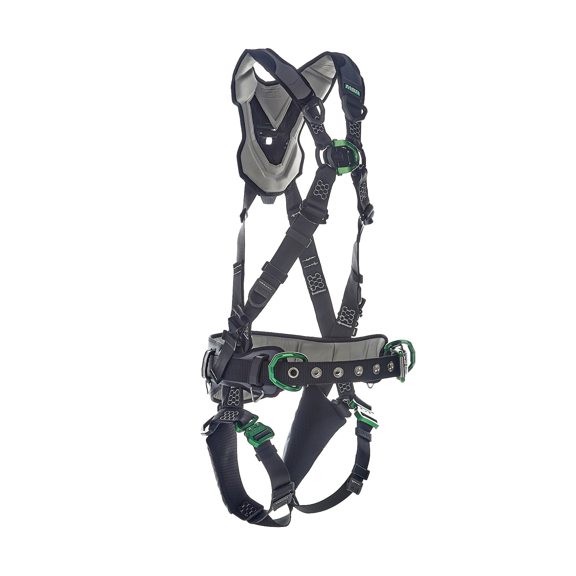 MSA V-FLEX Construction Harness w/Back, Front & Side D-Rings - Quick Connect Leg Straps - Standard - 10211343