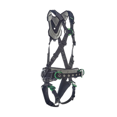 MSA V-FLEX Construction Harness w/Back, Front & Side D-Rings - Quick Connect Leg Straps - Super Extra Large - 10211345