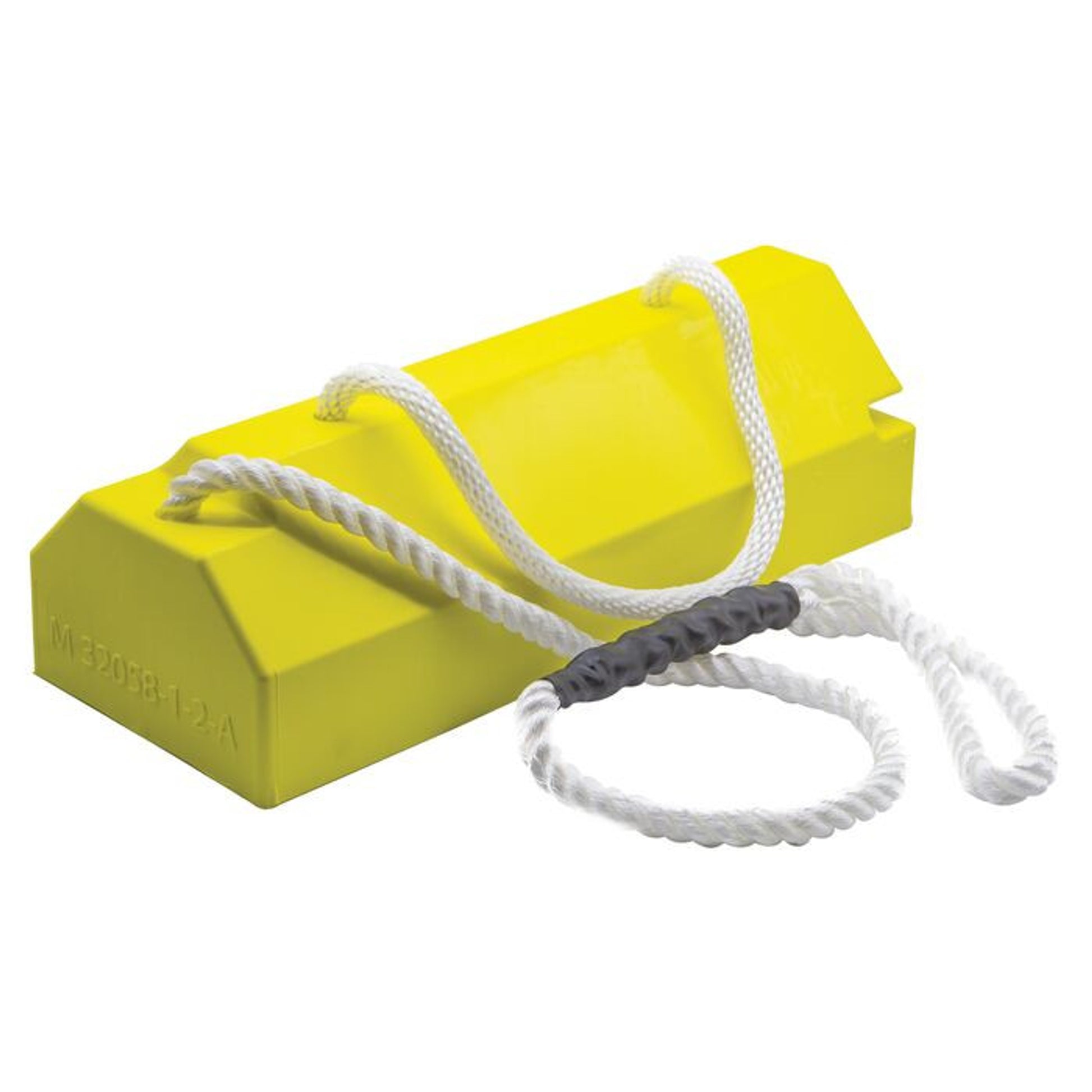 Wheel Chock - Aviation - 20" X 8" X 6" - Large To Oversized Aircraft - Qantas Locking Rope - Handle - Yel - AC6820-QLR-H