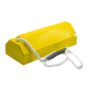 Wheel Chock - Aviation - 20" X 8" X 6" - Large To Oversize Aircraft - Qantas Locking Rope - Rubber Pad - Yellow - AC6820-QLR-RP