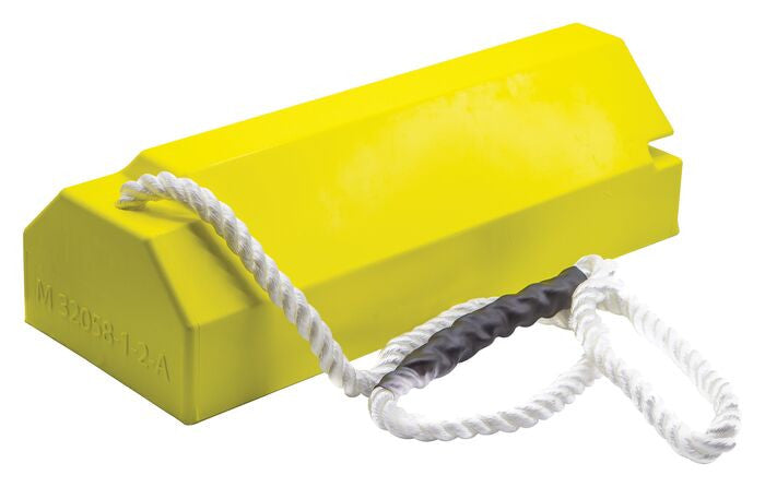 Wheel Chock - Aviation - 20" X 8" X 6" - Large To Oversized Aircraft - Qantas Locking Rope - Yellow - AC6820-QLR