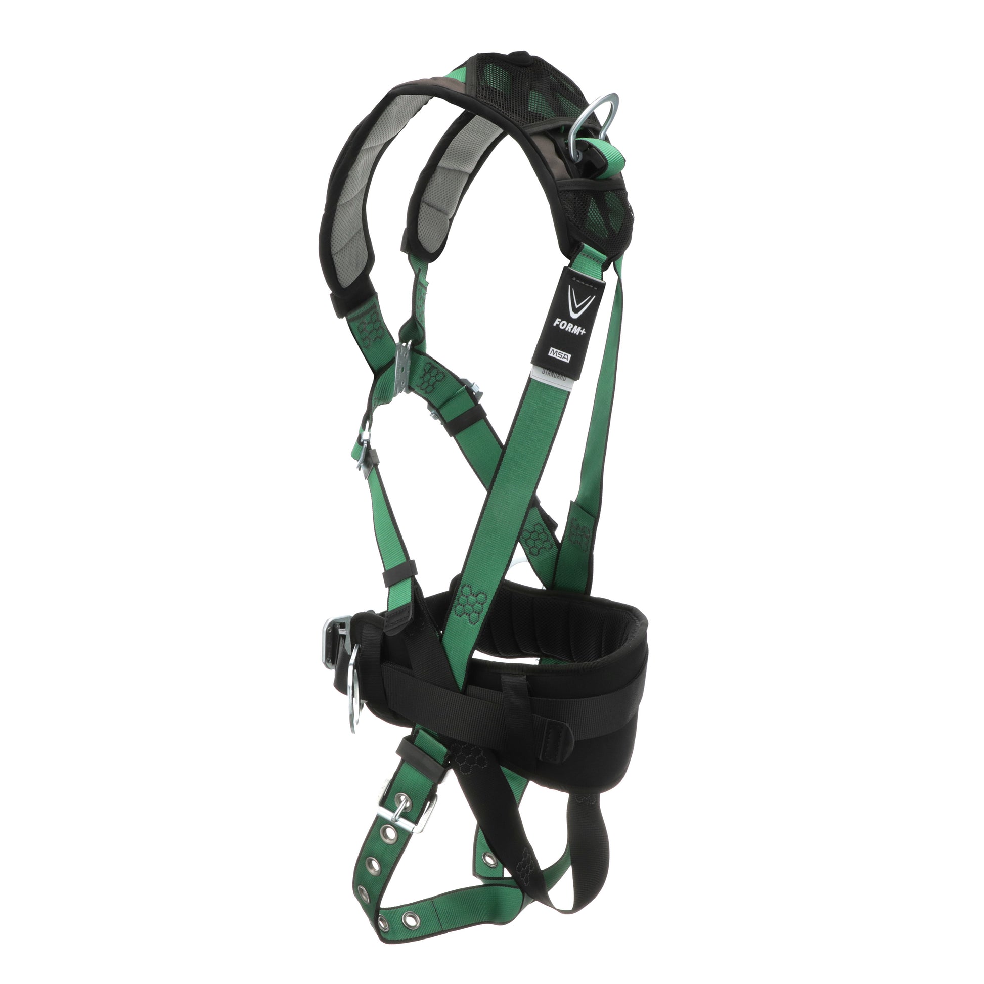 MSA V-FORM+ Construction Harness w/Back & Side D-Rings - Tongue Buckle Leg Straps - Shoulder Padding - Standard - 10206161