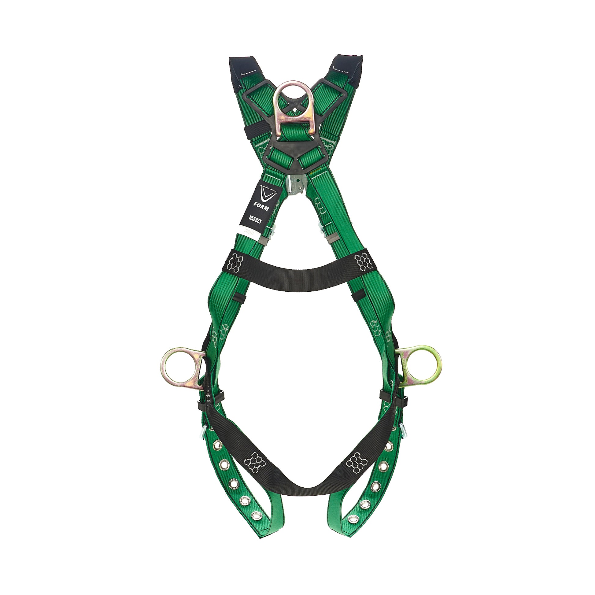 MSA V-FORM Harness w/Back & Side D-Rings - Tongue Buckle Leg Straps Quick Connect Chest Buckle - Extra Large - 10206063