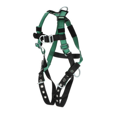 MSA V-FORM Harness w/Back, Front & Side D-Rings - Tongue Buckle Leg Straps - Standard - 10197207