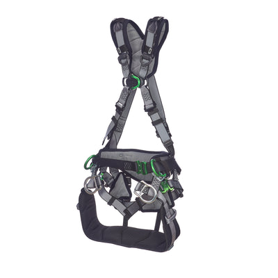 MSA V-FIT Tower Harness w/Back, Front & Side D-Rings - Quick-Connect Leg and Belt Straps - Shoulder & Leg Padding - Extra Large - 10218049