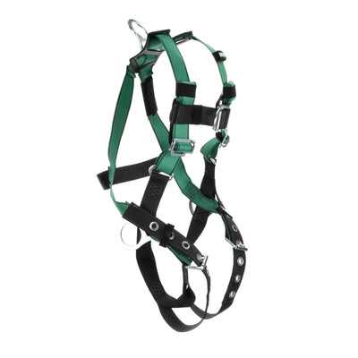 MSA V-FORM Harness w/Back, Front & Side D-Rings - Tongue Buckle Leg Straps - Super Extra Large - 10197209