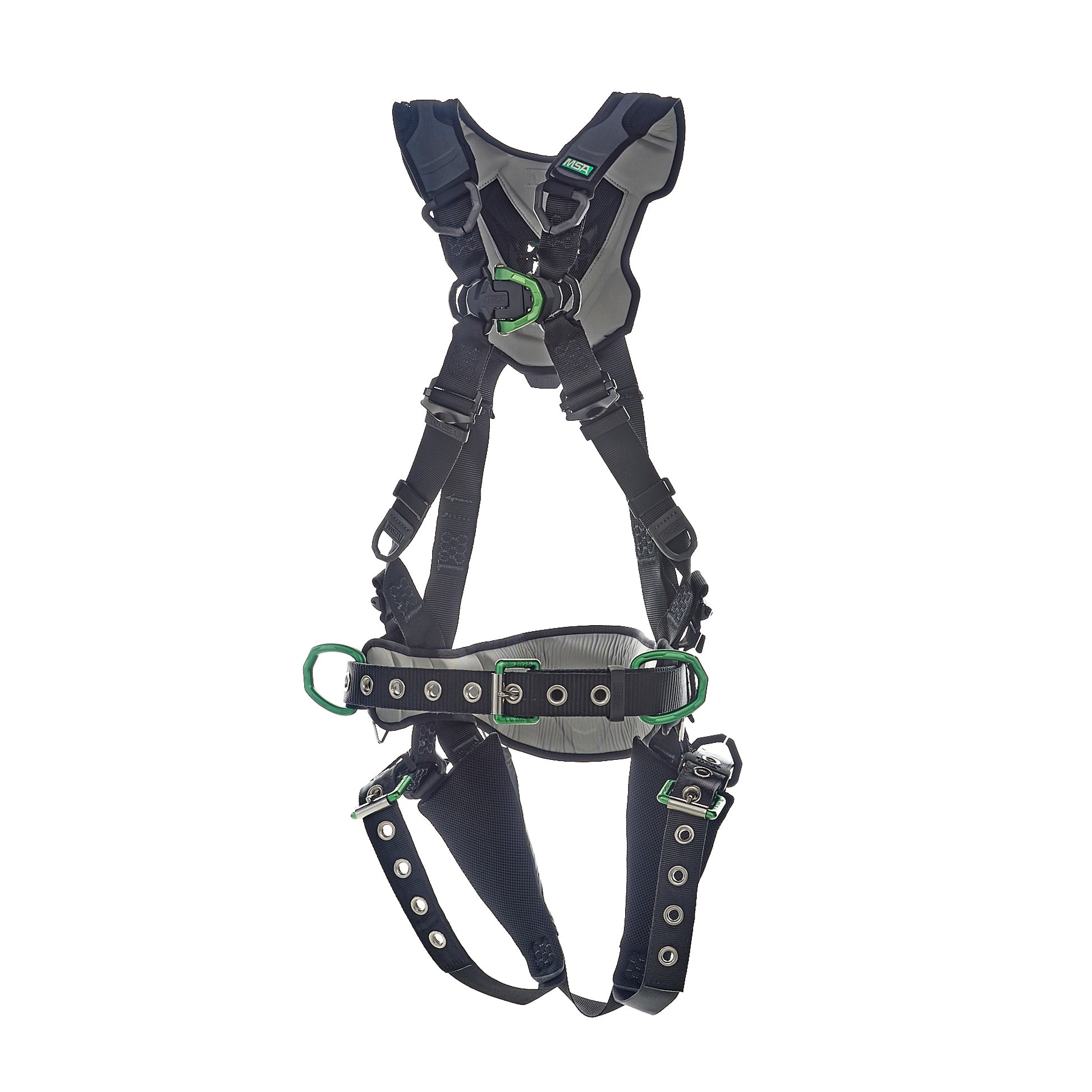 MSA V-FLEX Construction Harness w/Back, Front & Side D-Rings - Tongue Buckle Leg Straps - Extra Large - 10211348