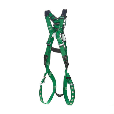 MSA V-FORM Harness w/Back D-Ring with D-Ring Extender - Tongue Buckle Leg Straps Quick Connect Chest Buckle - Extra Small - 10208274