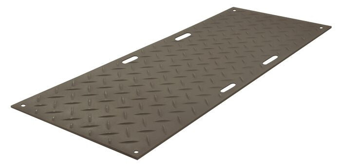 Ground Protection - AlturnaMat - 3' X 8' - Black - With Hand Holes - 120 Ton Load - AM38HH8