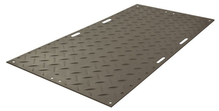 Ground Protection - AlturnaMat - 4' X 8' - Black - With Hand Holes - 120 Ton Load - AM48HH8