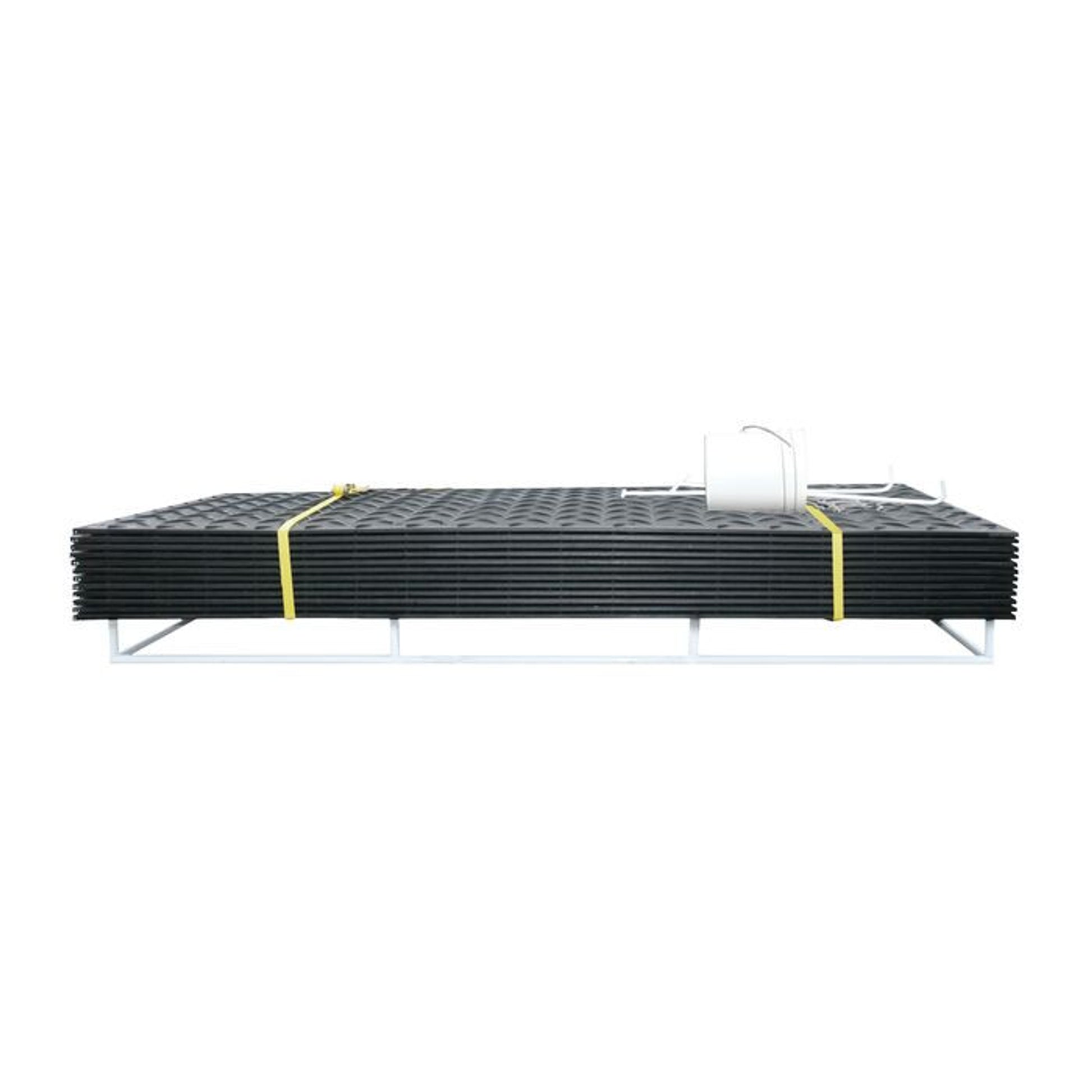 Ground Protection - AlturnaMat - Mat-Pak - (12) 4'X8' Mats - Black - W/ Acc & Hand Holes  - 120 Ton Load - AMCP4HH8