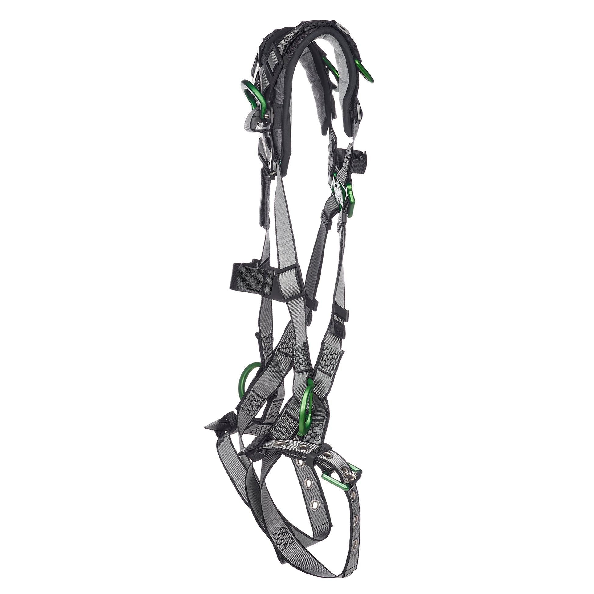 MSA V-FIT Harness w/Back, Side and Shoulder D-Rings - Tongue Buckle Leg Straps - Shoulder Padding - Extra Large - 10194942