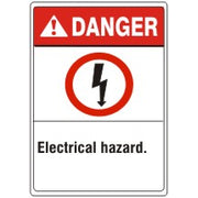 ELECTRICAL HAZARD LIGHTNING PICTO - DANGER SIGN - ELECTRICAL HAZARD LIGHTNING PICTO - DANGER SIGN, 14X10, Adhesive Vinyl