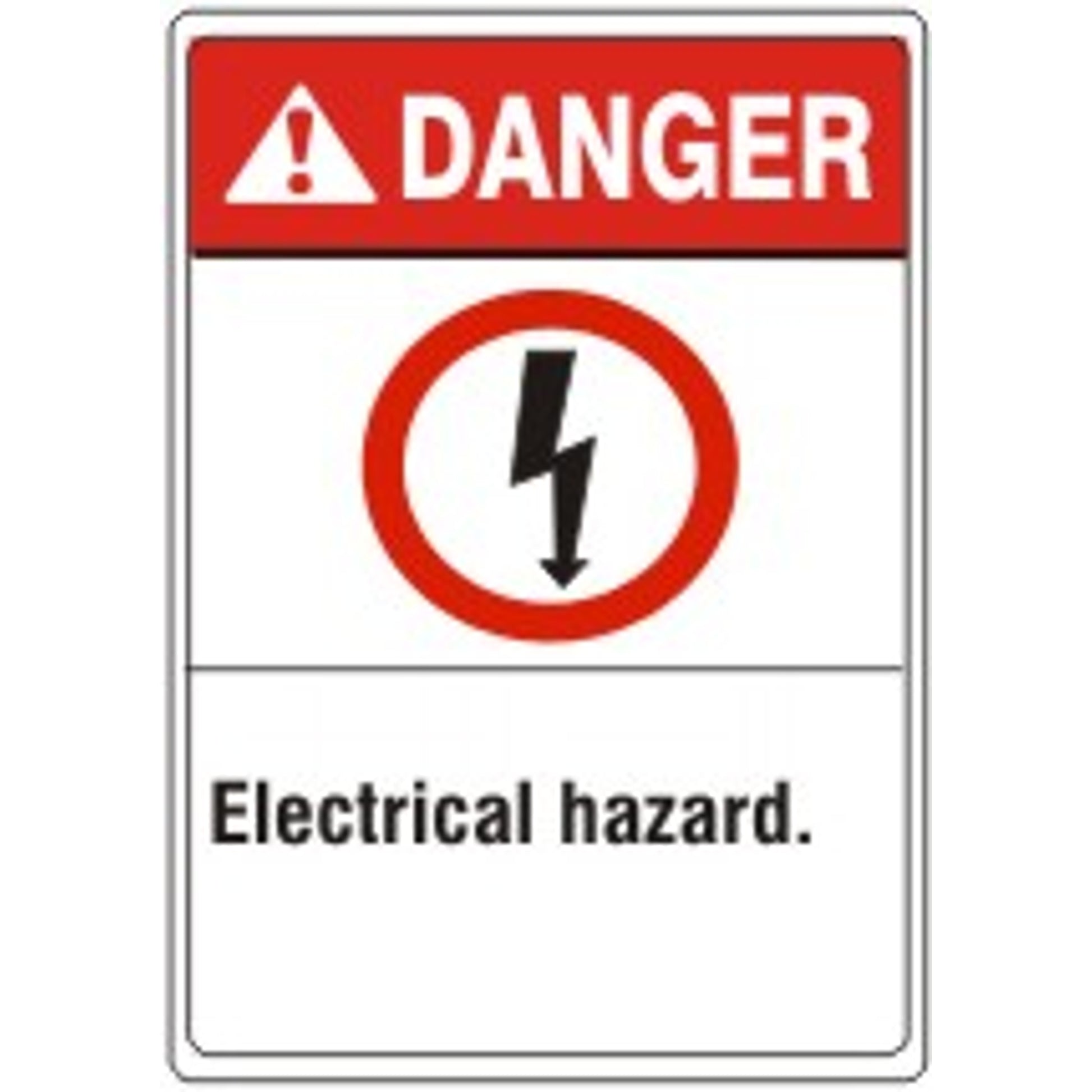 ELECTRICAL HAZARD LIGHTNING PICTO - DANGER SIGN - ELECTRICAL HAZARD LIGHTNING PICTO - DANGER SIGN, 14X10, Adhesive Vinyl