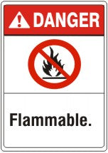 FLAMMABLE FLAME PICTO - DANGER SIGN