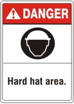 HARD HAT AREA. HARD HAT PICTO - DANGER SIGN