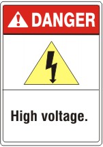 HIGH VOLTAGE LIGHTNING PICTO-YELLOW TRIANGLE - DANGER SIGN
