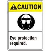 EYE PROTECTION REQUIRED. EYE PROTECTION PICTO - CAUTION SIGN - EYE PROTECTION REQUIRED. EYE PROTECTION PICTO - CAUTION SIGN, 14X10, Adhesive Vinyl