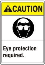EYE PROTECTION REQUIRED. EYE PROTECTION PICTO - CAUTION SIGN