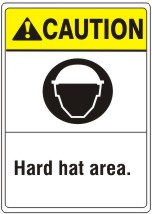 HARD HAT AREA. HARD HAT PICTO - CAUTION SIGN