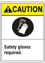 SAFETY GLOVES REQUIRED. GLOVE PICTO - CAUTION SIGN